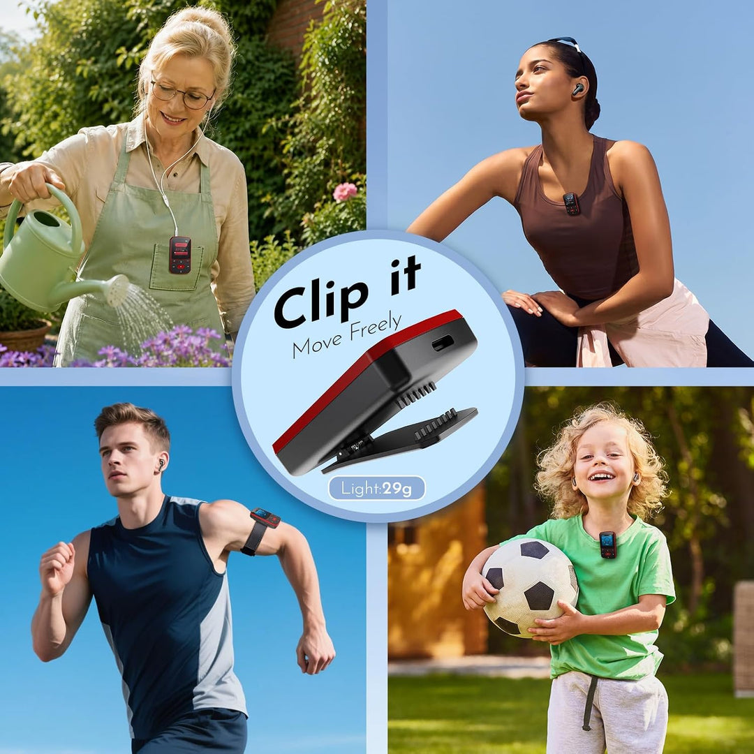 64GB MP3 Player Bluetooth 5.3, Clip Sport Musikplayer mit Blindbedienung, Tragbarer 29g Mini Audiopl