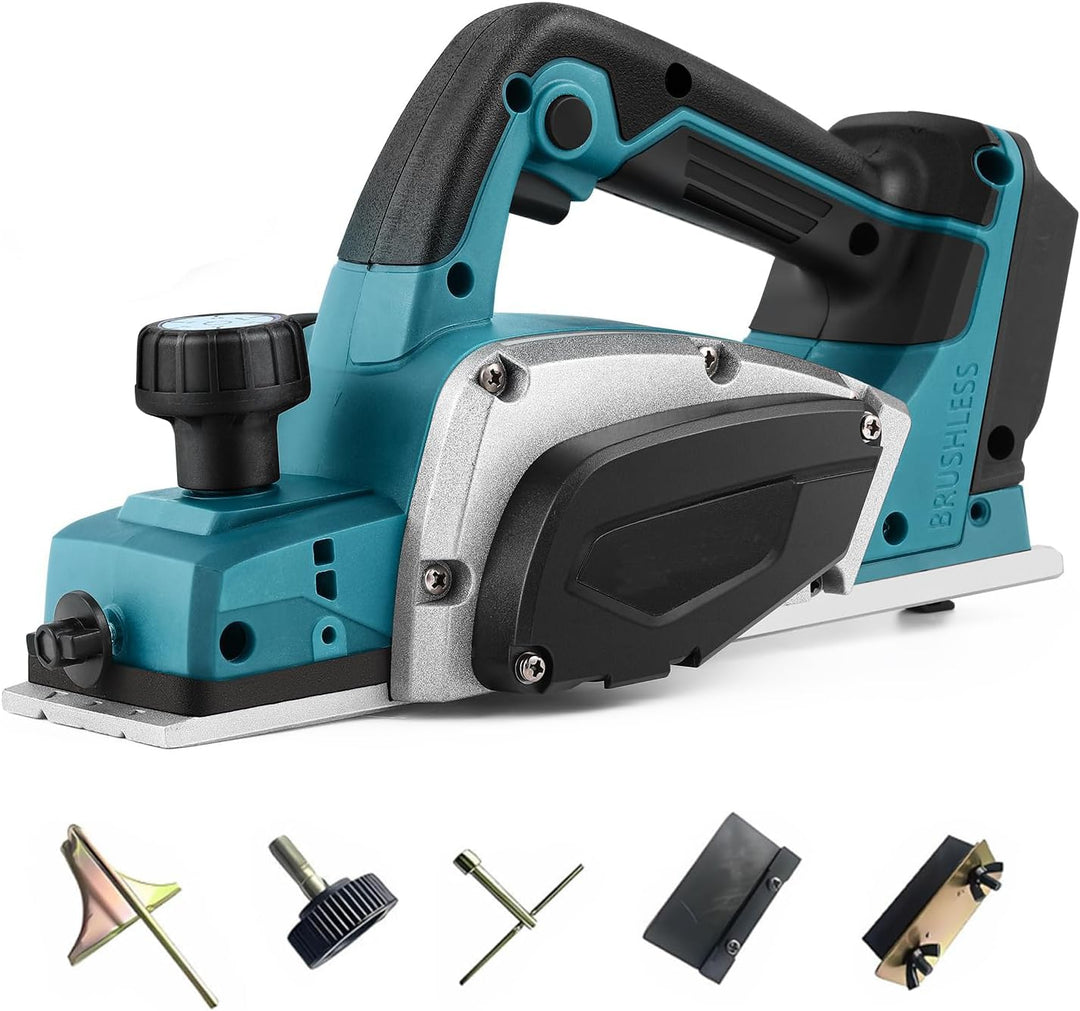Akku-Hobel Kompatibel mit Makita 18V Batterie, 3200r/min Handgeführte Elektrische Holzhobelmaschine