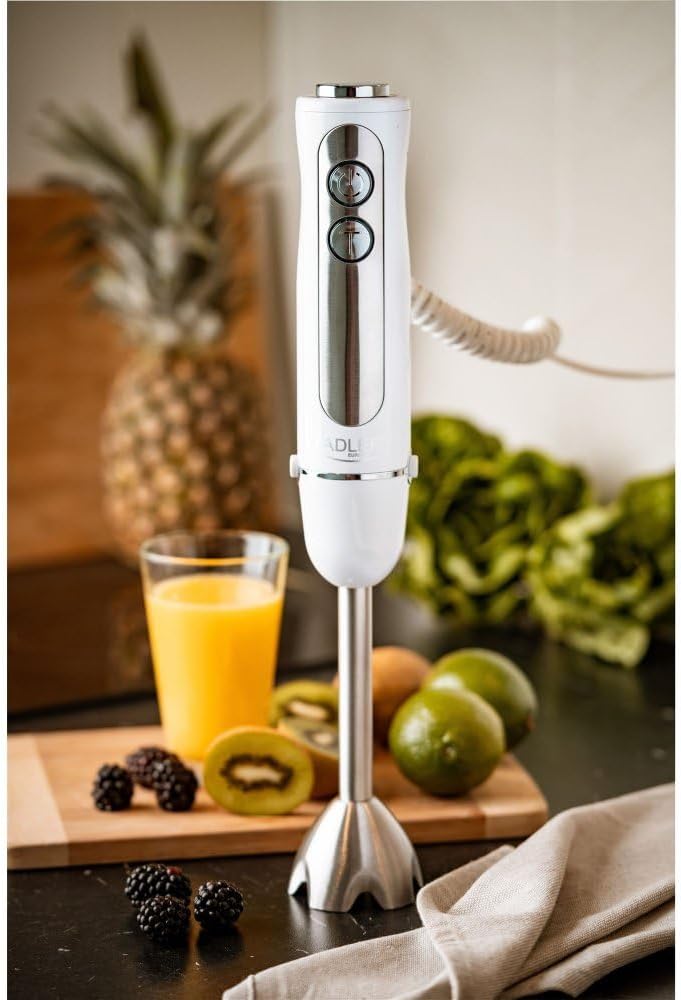 Adler AD 4625w Elektrischer Pürierstab, 1500 W, Stabmixer mit fünfstufige Geschwindigkeitsregulierun