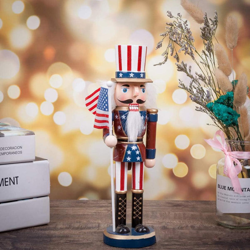 Veemoon 1 Stück Weihnachten Holz Nussknacker Soldat Holz Handbemalte Soldat Statue Klassische Tradit