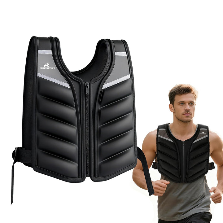 Gewichtsweste 4,5 kg 6,8kg 9,1kg für Damen &amp; Herren - Premium Fitness Weste mit reflektierenden Stre