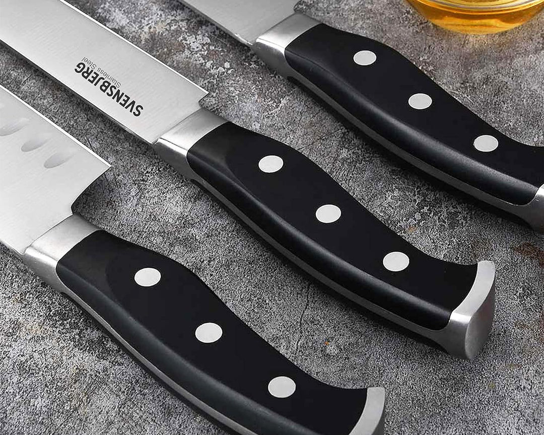 Svensbjerg Küchenmesser Set, 5-tlg, Kochmesser Profi Messer, Küchenmesser Scharf, Scharfe Messer, Gr