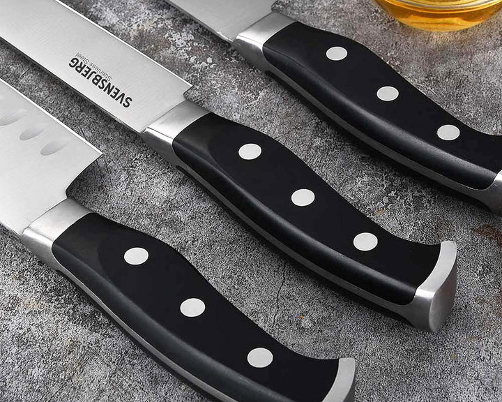 Svensbjerg Küchenmesser Set, 5-tlg, Kochmesser Profi Messer, Küchenmesser Scharf, Scharfe Messer, Gr
