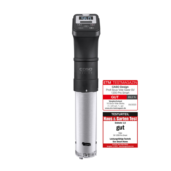 CASO SV 1200 Pro Smart - Sous Vide Garer - Präzise Temperaturregelung bis 90 °C in 0,5°C Schritten,