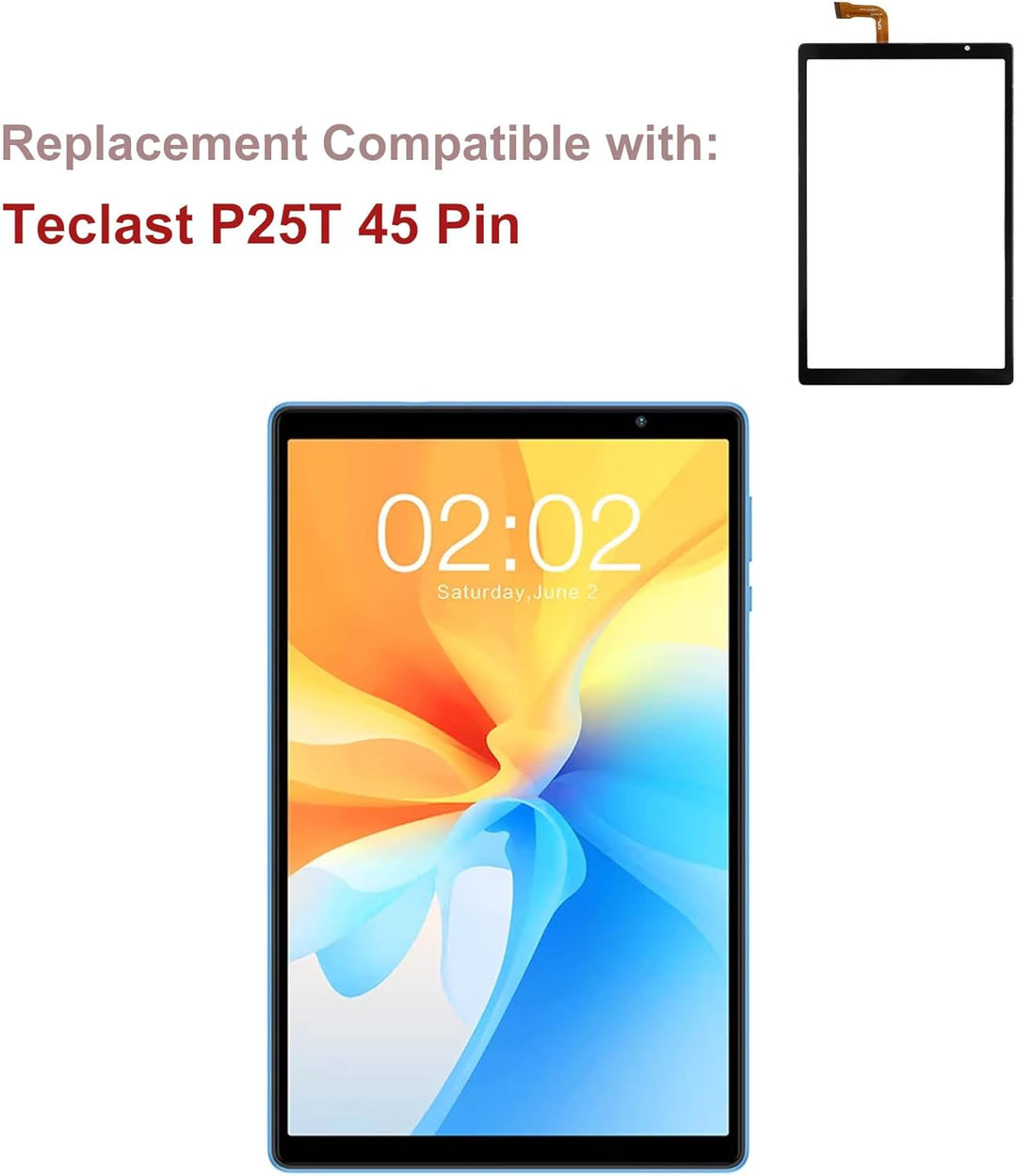 Neue Touchscreen Glas Digitizer Ersatz für Teclast P25T 45 PIN Touchscreen Frontglasscheibe mit aktu