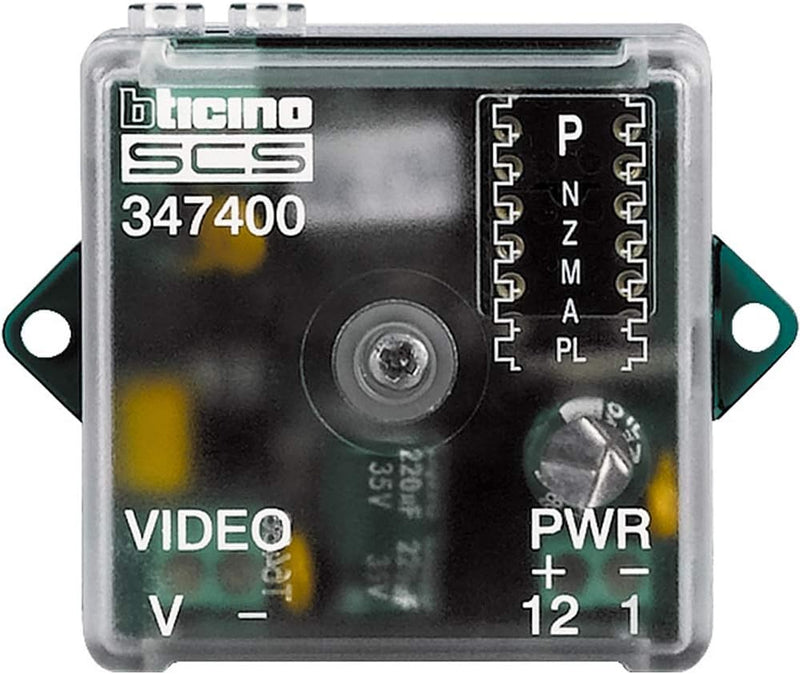 BTICINO, Einbau-Kamera-Interface Koax/2-Draht für externe Kamera der Video-Türsprechanlagen , 347400