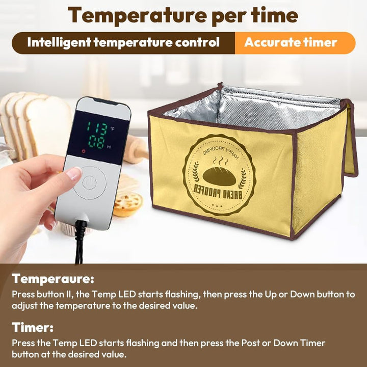Gärbox Sauerteig, Teigbox Pizza mit Deckel - Faltbare Brot Gärbox 30L, Temperatur & Timer, Pizzateig