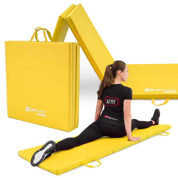 Hop-Sport Turnmatte klappbar - Bodenweichmatte für zuhause 180x60x5cm - Fitnessmatte, Gymnastikmatte