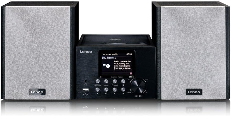 Lenco MC-250 Kompaktanlage mit WLAN Internetradio - Digitalradio mit DAB+ und Wi-Fi - FM Radio - CD