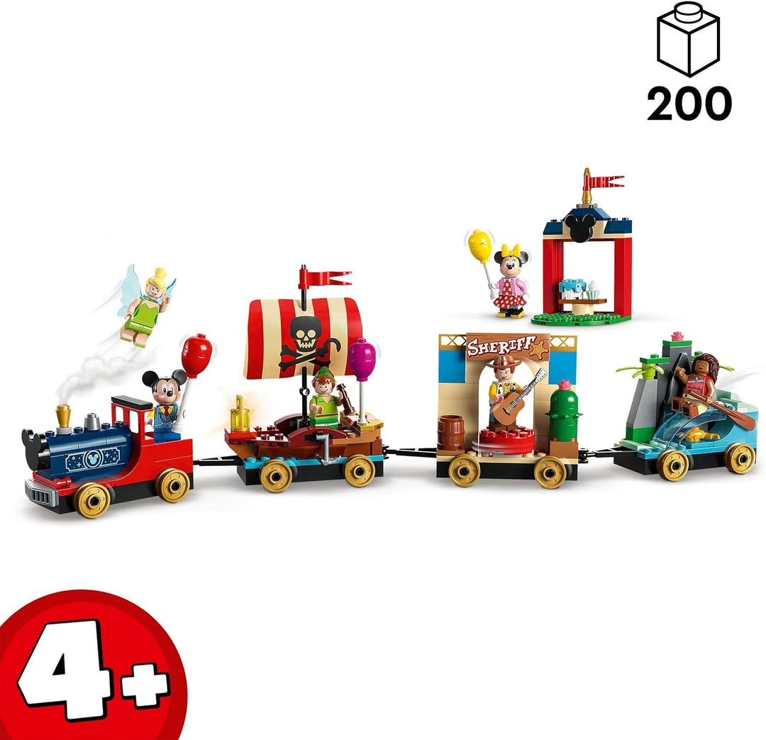 LEGO 43212 Disney: Disney Geburtstagszug Set mit Moana, Woody, Peter Pan und Tinker Bell Zug-Spielze