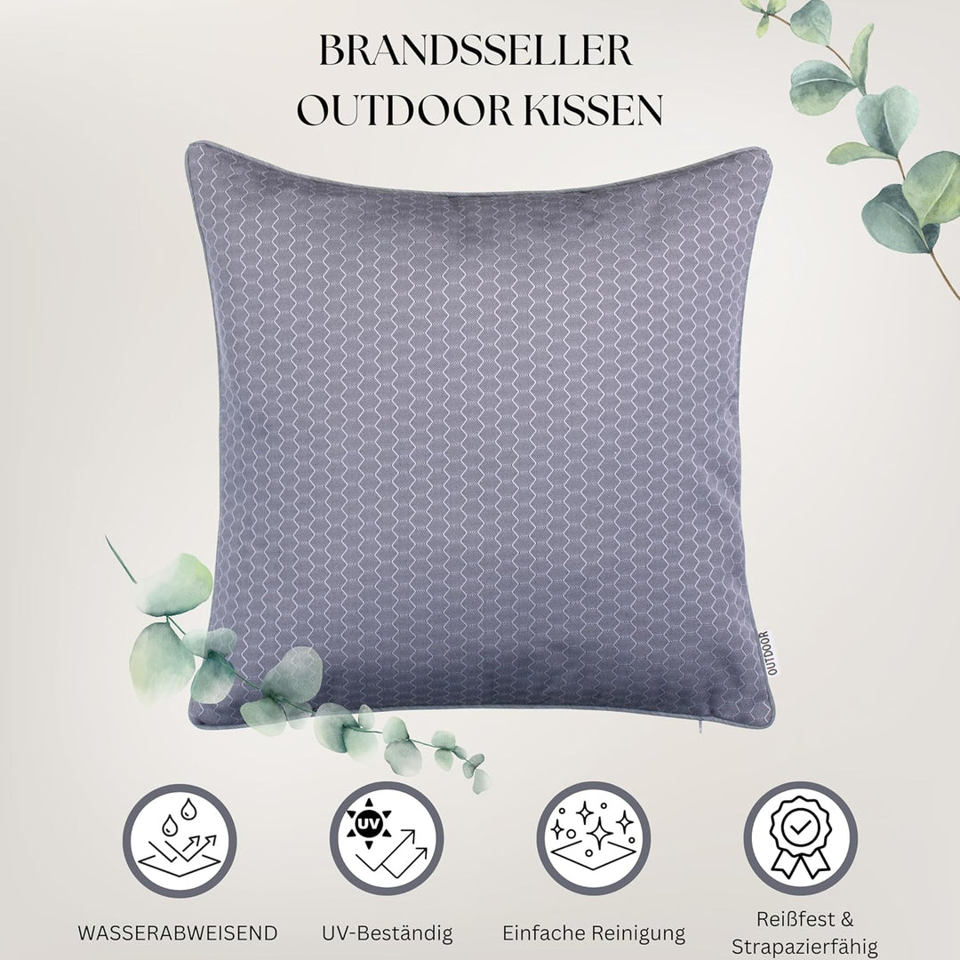 Brandsseller Outdoor Garten Kissen Dekokissen Wabenoptik Schmutz- und Wasserabweisend mit Reissversc