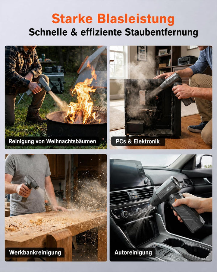 WHATOOK W02 Pro Elektrisches Staubgebläse, 100m/s Electric Air Duster, 100-stufig einstellbares PC R
