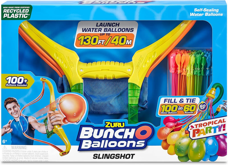 ZURU - BUNCH O BALLOONS - Tropical Party Arc Slingshot - 100 Wasserbomben - Outdoor-Spiel - Wassersp