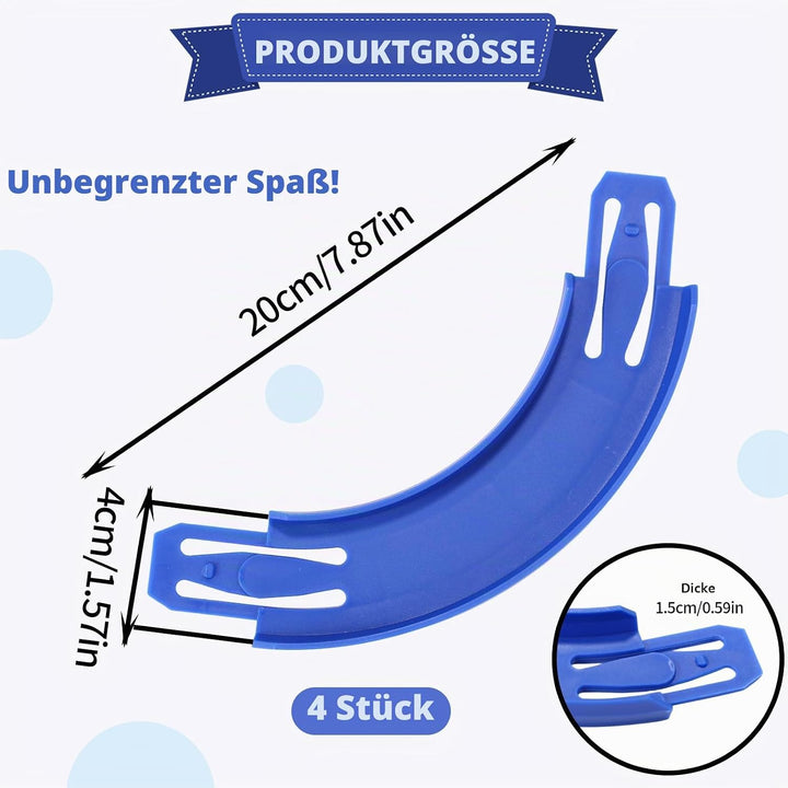 6stk Biegen Bahn Zubehör für Hot Wheels, 90 Grad Gebogene Bahn Track Builder ABS Rennstrecken Kompon