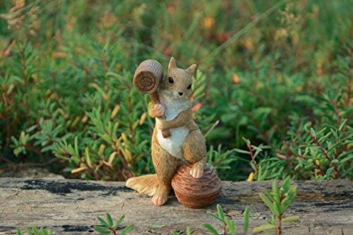 Gemmia Miniatur Gartenfee Eichhörnchen Figurine- Neues Leben Eichhörnchen Statue, Neues Leben Eichhö