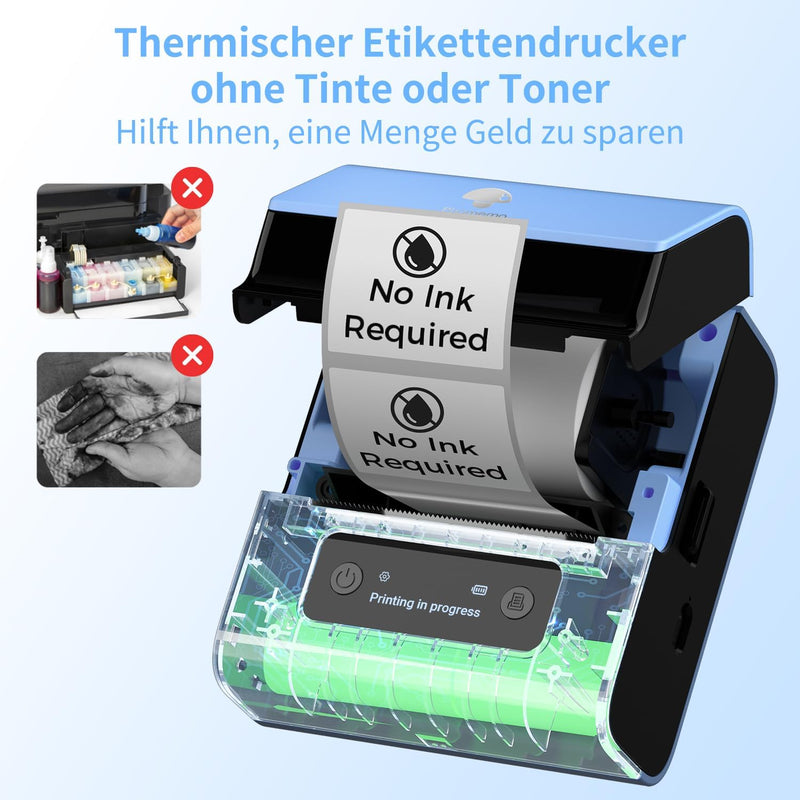 Phomemo M221 Etikettendrucker - 3" Bluetooth Beschriftungsgerät Selbstklebend Mini Wireless Labeldru