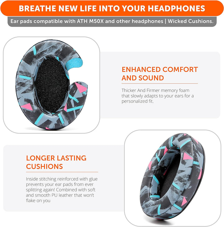 WC PadZ - The Ultimate Upgraded Earpads by Wicked Cushions - Kompatibel mit Audio Technica, HyperX,