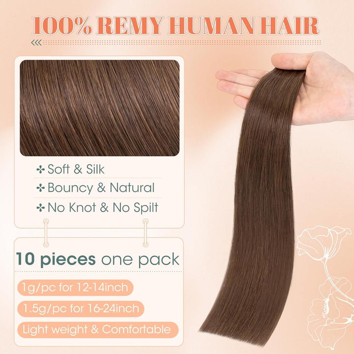 Benehair Tape in Extensions Echthaar, Invisible Tape Extensions Echt Haar, 30CM Haarverlängerung Ech