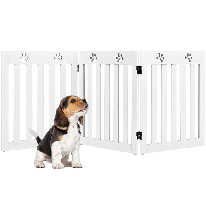 GOPLUS Hunde Absperrgitter, faltbares Schutzgitter, Konfigurationsgitter für Welpen, Hündchen & Katz