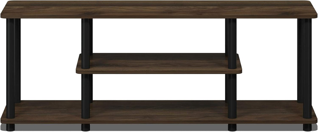 Furinno Entertainment/TV-Regal mit unterschiedlichen Ablageflächen, Columbia Walnut/Schwarz, 29.72 x
