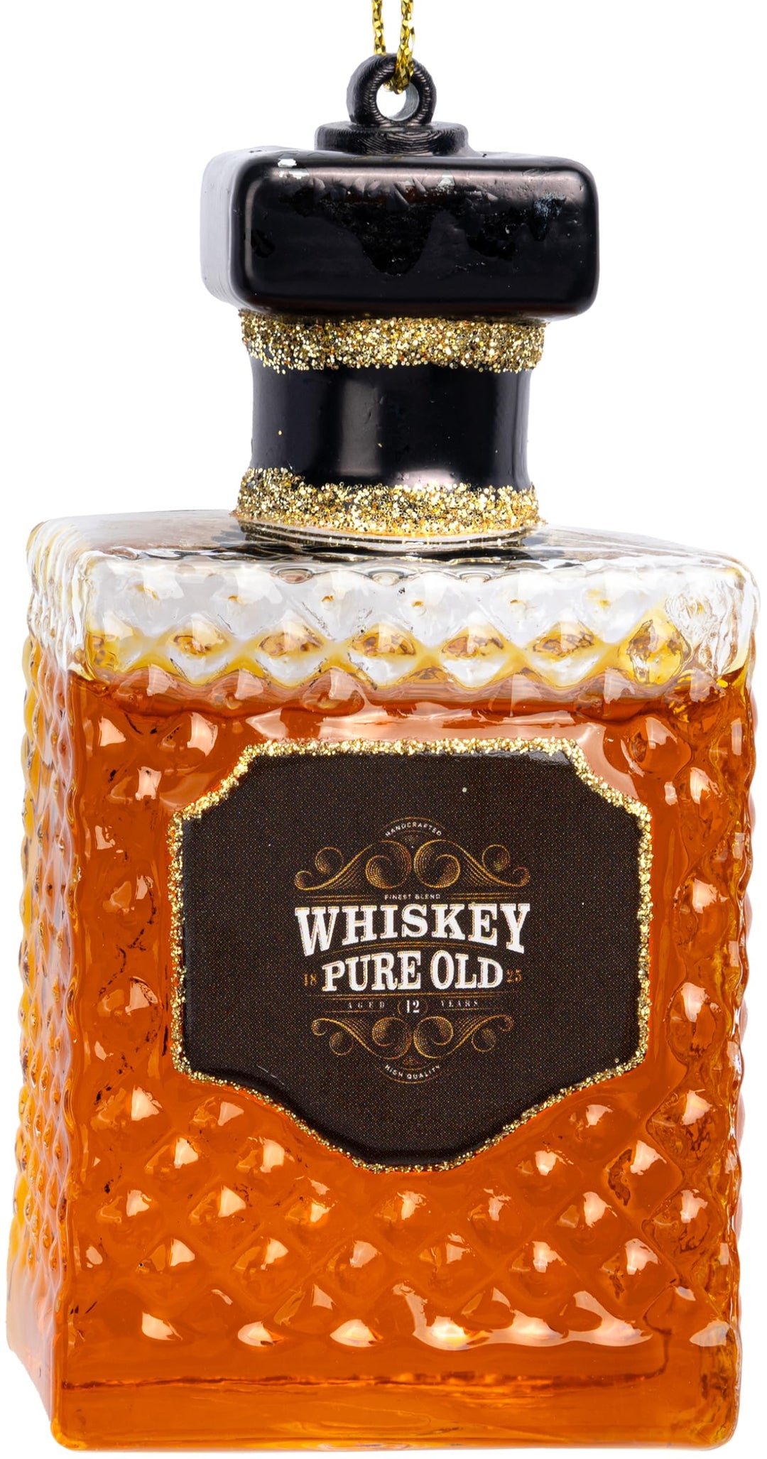 SIKORA Whiskey Flasche besondere Weihnachtskugel Glas Christbaumschmuck Deko Figur Weihnachten Anhän