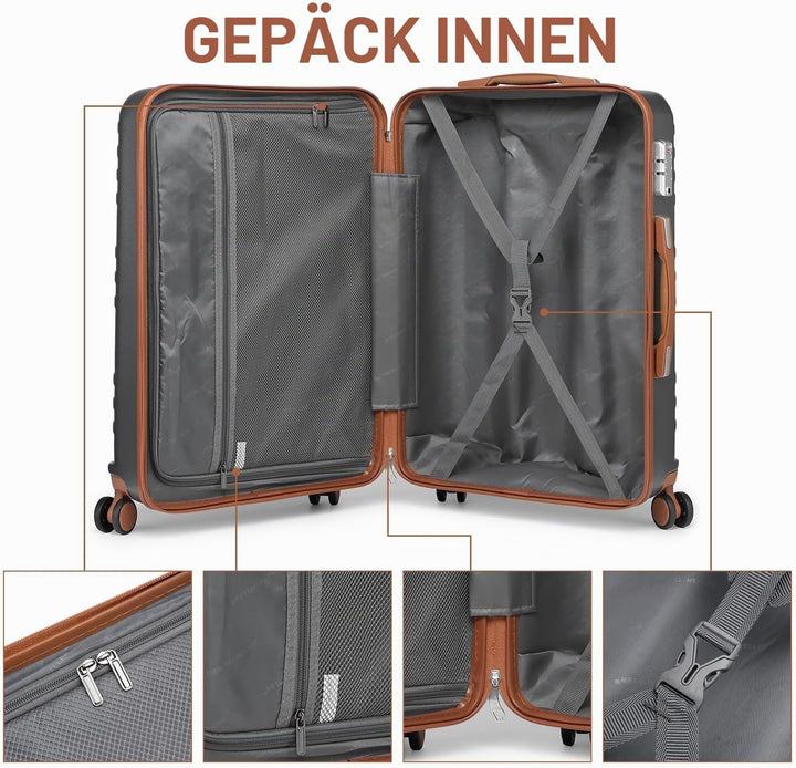 British Traveller Handgepäck Koffer Gross Reisekoffer Gross Hartschalenkoffer 74.5 * 49 * 30.5cm mit