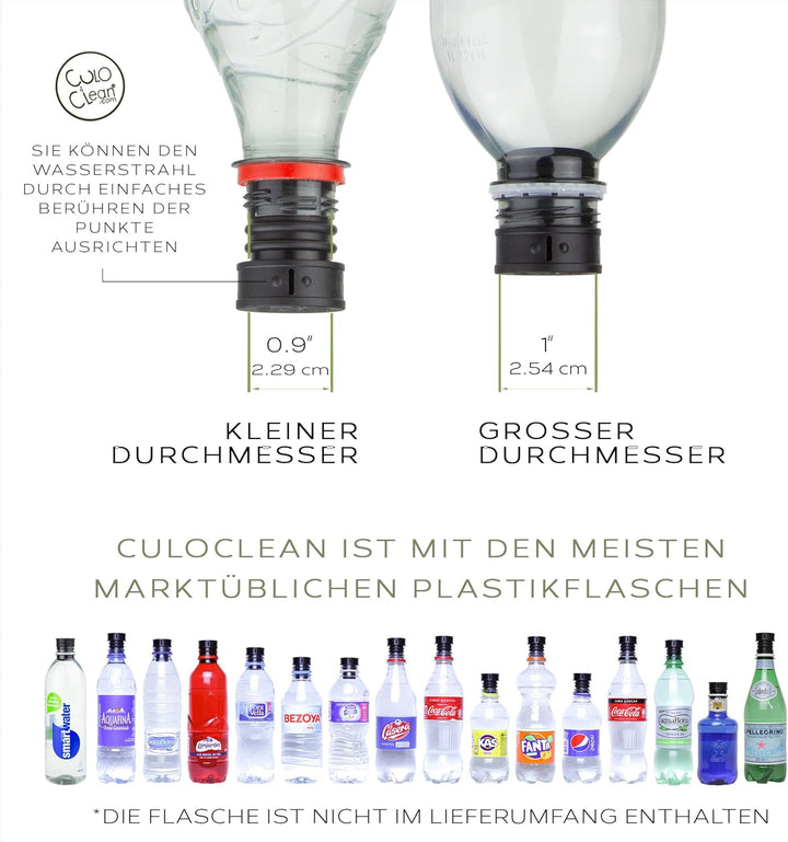CuloClean Flaschenverschluss. Po dusche. Das diskreteste und kleinste mobile Reisebidet, für Periode