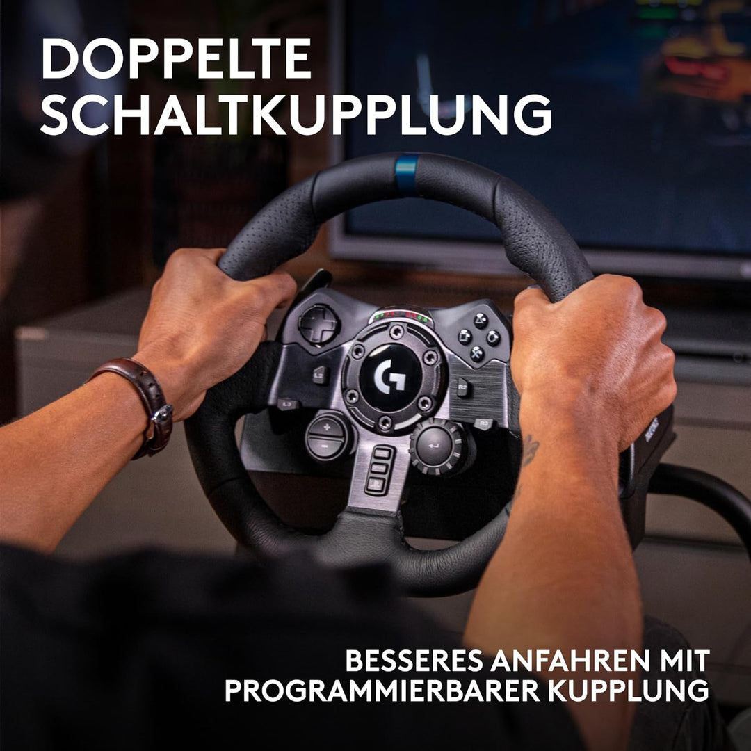 Logitech G923 TRUEFORCE Gaming Rennlenkrad mit Pedalen, Kraftrückkopplung bis 1000 Hz, reaktionsschn