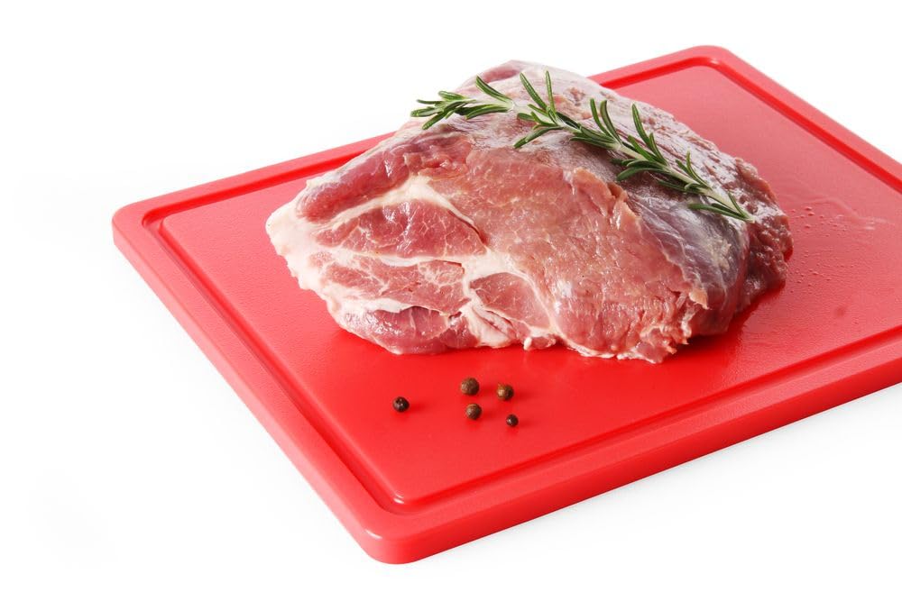 HENDI Schneidbretter, HACCP, Beidseitig nutzbar, für Fleisch, 600x400x(H)18mm, HDPE 500 Kunststoff,