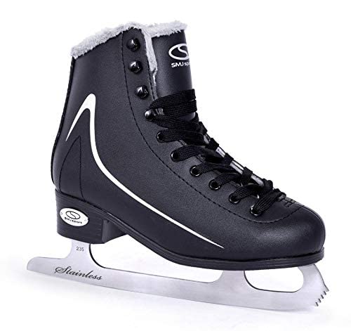 SMJ Calgary Herren Schlittschuhe Eiskunstlauf Eislaufschuhe Klassische Eislauf Schwarz | Grössen: 42