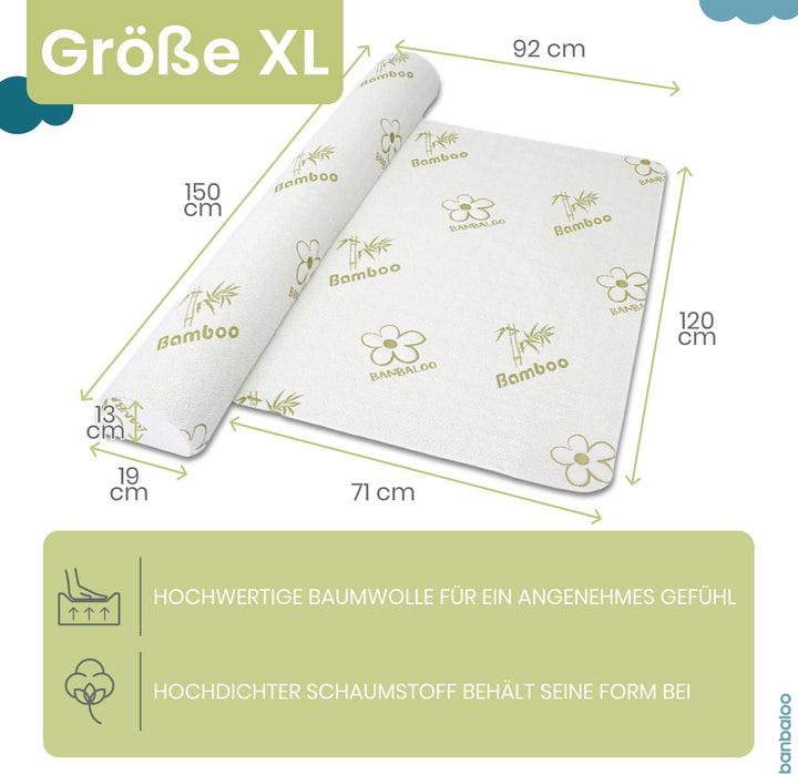 BANBALOO Bamboo- Sicherheitsbarriere für Kinderbetten Absturzsicherung für Kinder. Rutschfestes Scha