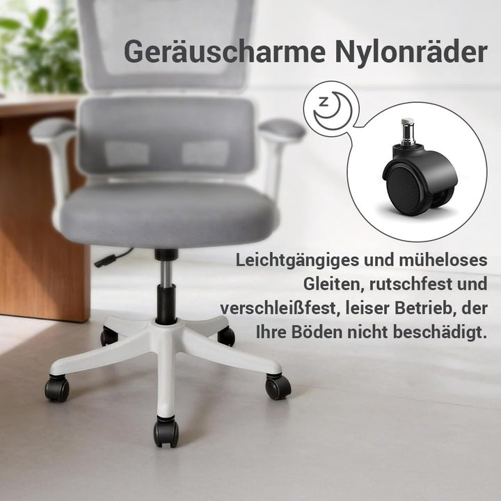 Ergonomischer Bürostuhl, Lendenwirbelstütze, höhenverstellbarer Chefsessel, Drehstuhl, Netzstuhl (Gr
