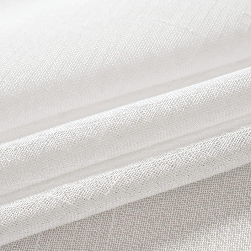 MIULEE 2er Set Voile Vorhang Sheer Leinenvorhang mit Ösen Transparente Leinen Optik Gardine Ösenscha