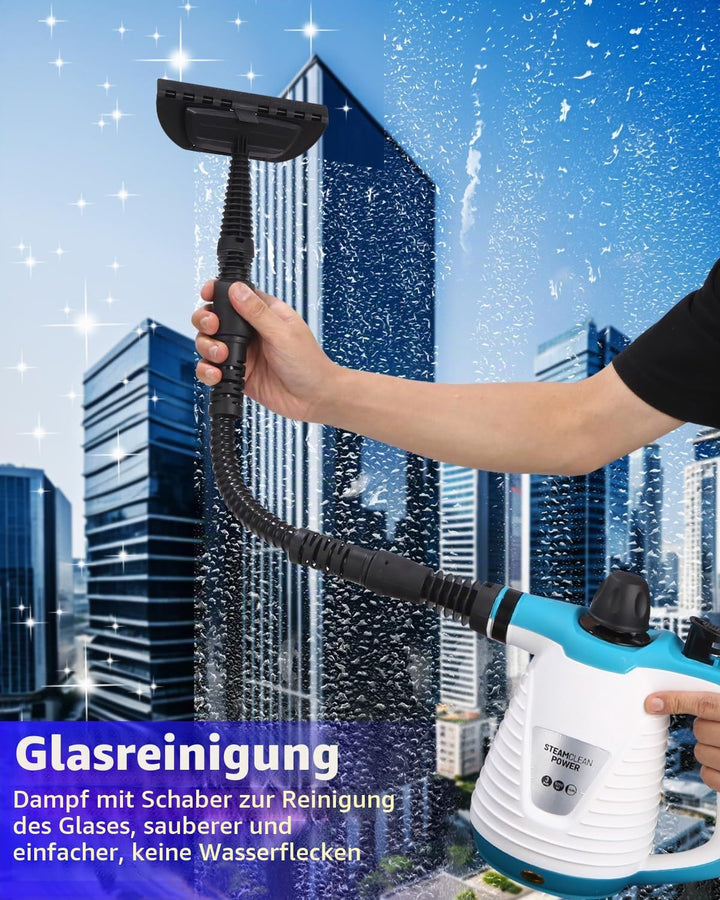 Dampfreiniger mit 10 Zubehörteilen, 1050W Hand Dampfreiniger Handgerät, 3,0 bar Dampfdruck 500ml 3 M