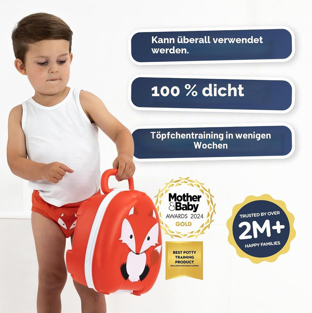 My Carry Potty - Fuchs Travel Töpfchen, preisgekrönter tragbarer Toilettensitz für Kleinkinder, den