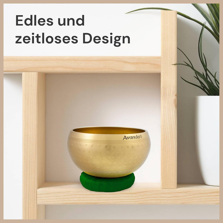 Tibetisches Klangschale-Set für Yoga, Meditation und Entspannung - Gehämmerte tibetische Klangschale