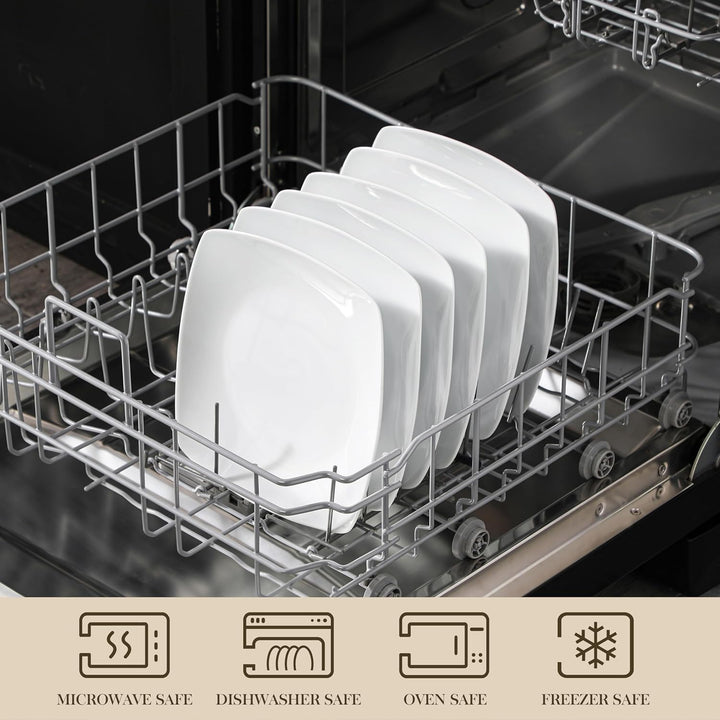 MALACASA, Serie Julia, 12 TLG. Set KLEIN Flachteller Porzellan Essteller Speiseteller für 12 Persone