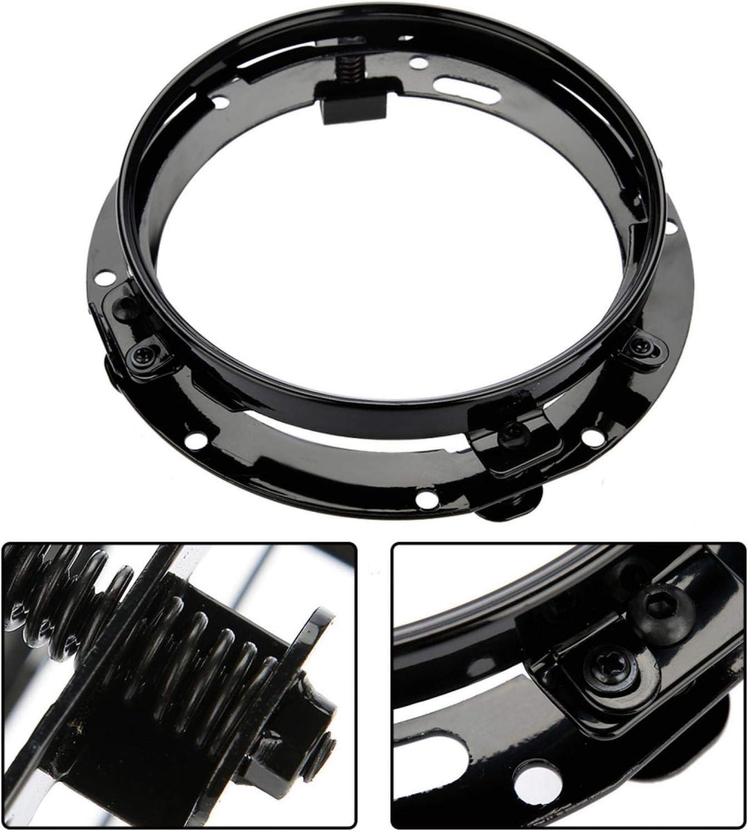 Autoscheinwerferhalterung, runder 7 Zoll Autoscheinwerfer-Montagering (schwarz) Cafe Racer Tank Ersa
