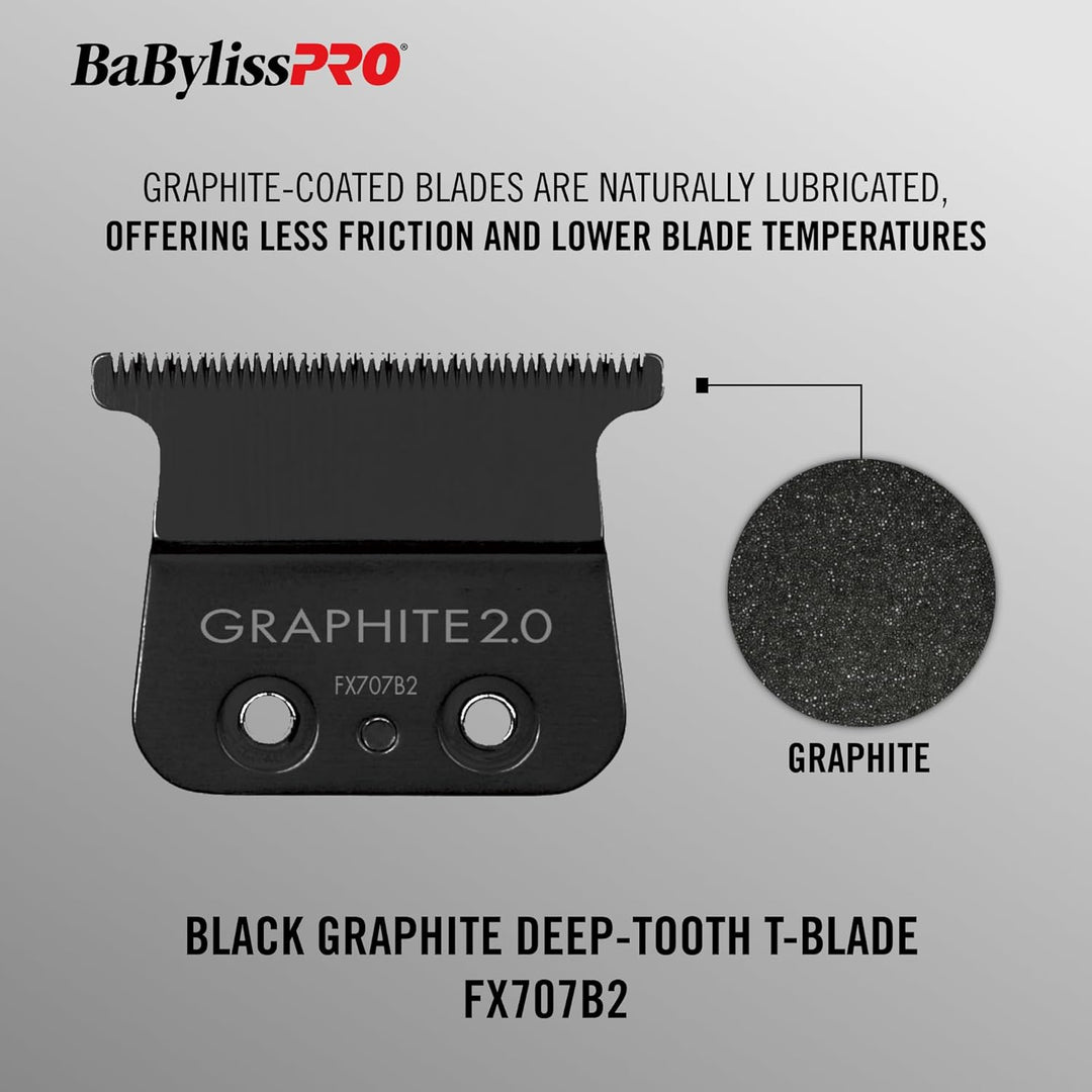 BaBylissPRO Replacement T-Blade Deep Tooth - FX707B2 Graphite For Men 1 Pc Blade