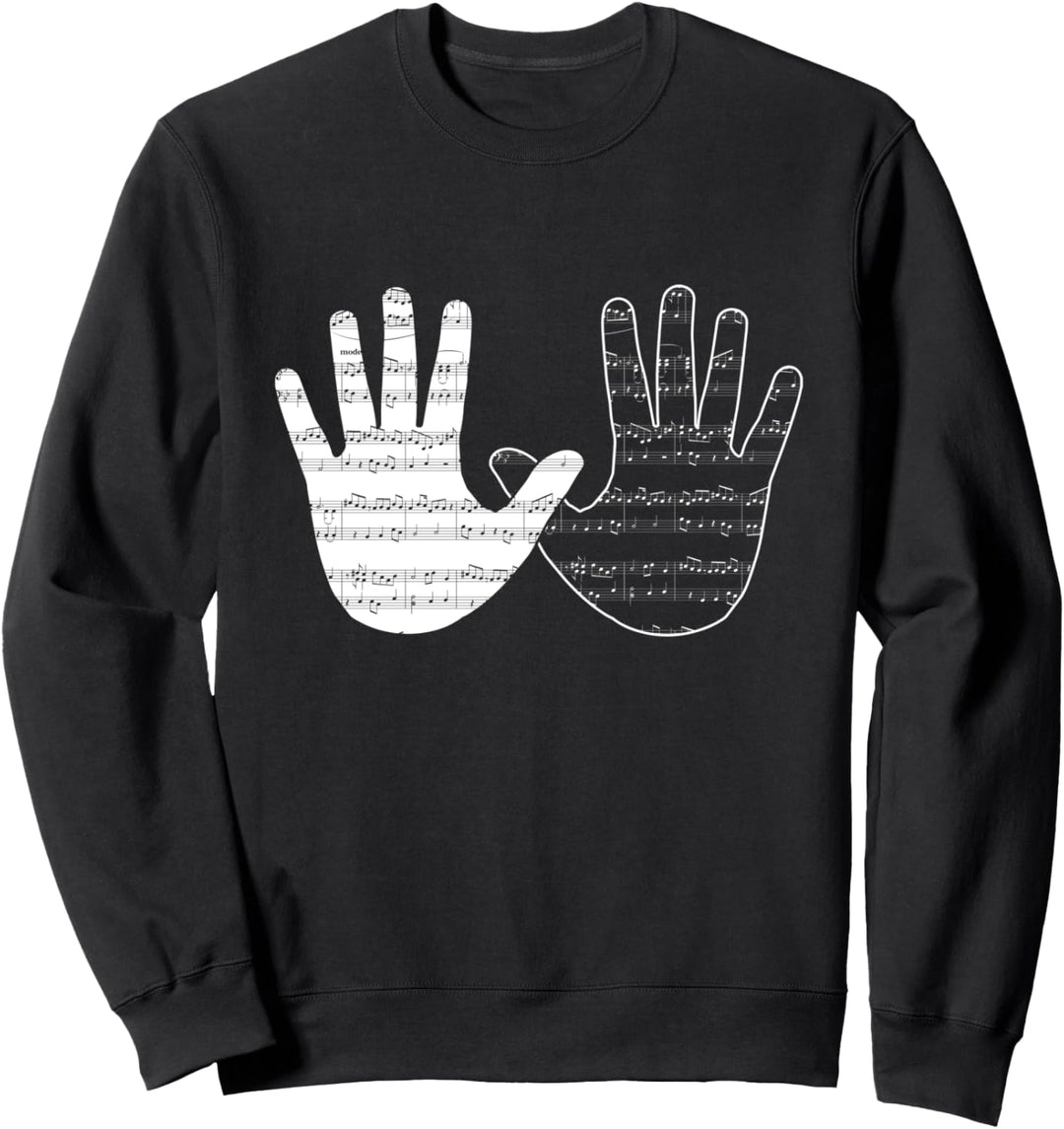 Musik Musikalisch Spieler Hände Klavier Pianist Geschenk Sweatshirt