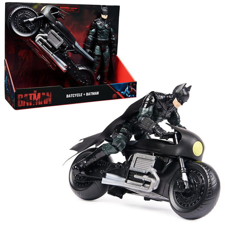 Spin Master Batman The Batman authentisches Bat-Cycle mit 30cm Batman-Actionfigur inkl. Stoffumhang