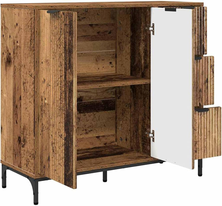 Homgoday Sideboard Altholz 89,5 x 33 x 82 cm Holzwerkstoff Anrichte Model883462