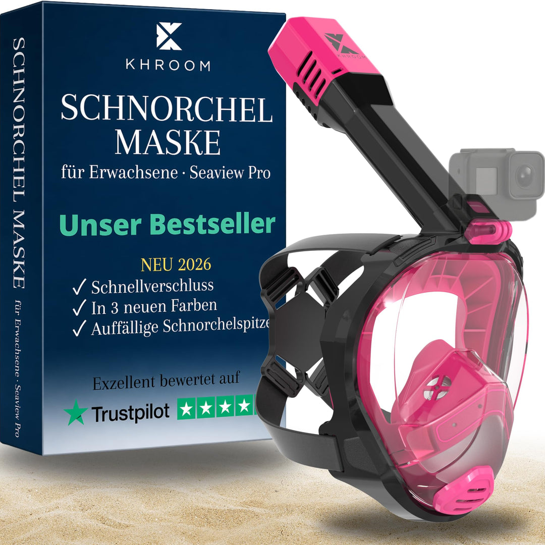 Khroom Schnorchelmaske für Erwachsene Seaview Pro, CO2 sicher | Bekannt aus Höhle der Löwen | Vollge