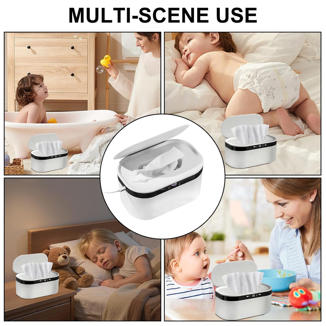 Feuchttuch Wärmer, 3 Heizstufen & Konstanttemperatur 10W USB Wipes Warmer mit LED-Nachtlicht Schnell