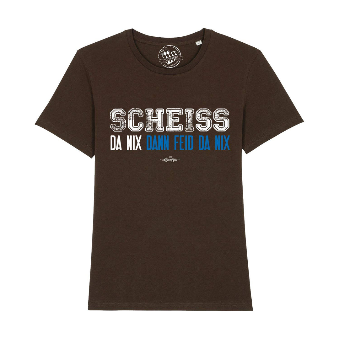 Bavariashop Bayerisches Herren T-Shirt Scheiss da nix XL Braun, XL Braun