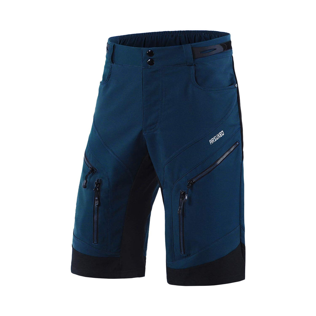 ARSUXEO Radhose Herren MTB Shorts ohne Polsterung Radfahren Shorts Klassisch Wasserdicht 1903 Dunkel