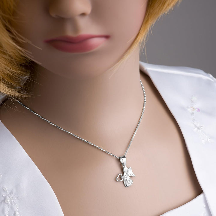 fish Mädchen Silber-Kette 925 Engel-Anhänger mit Schmuck-Etui, Geschenk-Idee