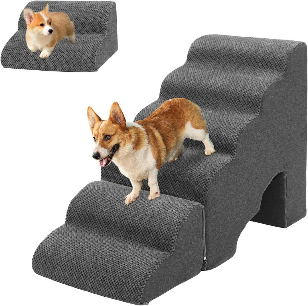 Hundetreppe 60cm Hoch für Bett, 6 Stufen Hunderampe für Boxspringbett, rutschfeste Haustiertreppe/Ra