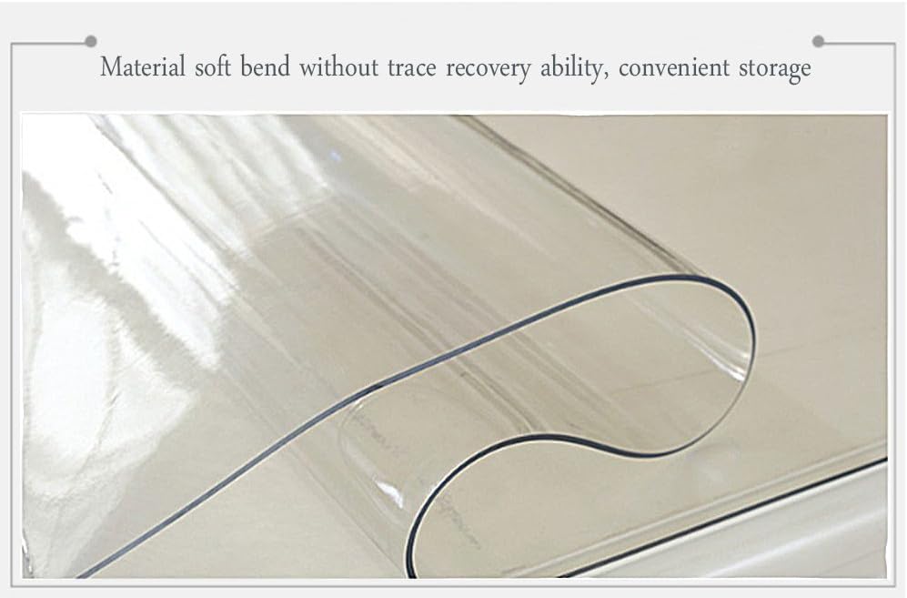Ever Fairy Kunststoff Transparent Küche Esstisch Abdeckung Tischdecke Protector Stuhl Matte mit Lipp
