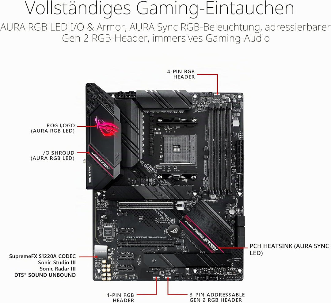 ASUS ROG Strix B550-F Gaming WI-FI II Mainboard Sockel AMD AM4 F Gaming WiFi II, F Gaming WiFi II